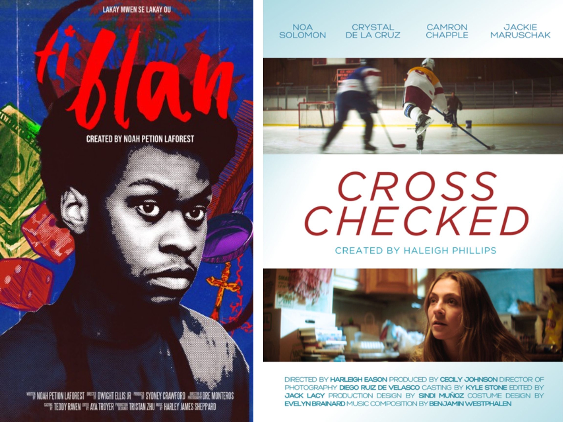 Posters for ti blan and Cross Checked